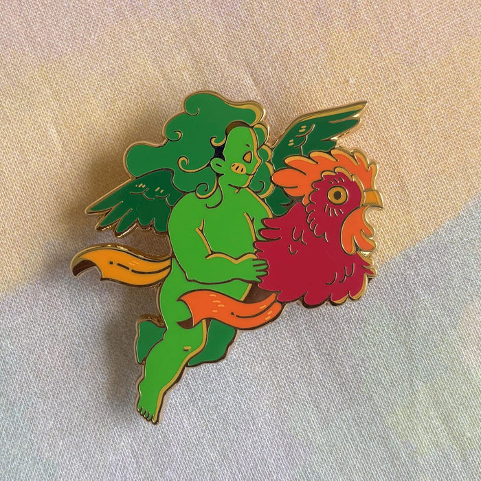 Rooster - Zodiac Putti Pin