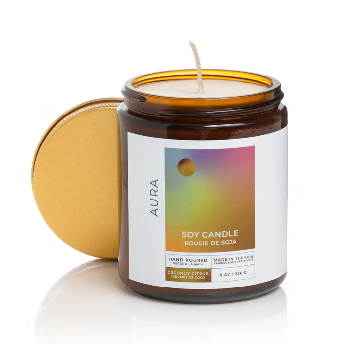 Coconut Citrus 8oz Glass Candle