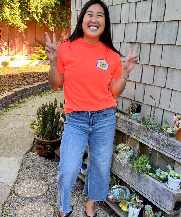 Brunch Bunch T-Shirt in Neon Red Orange