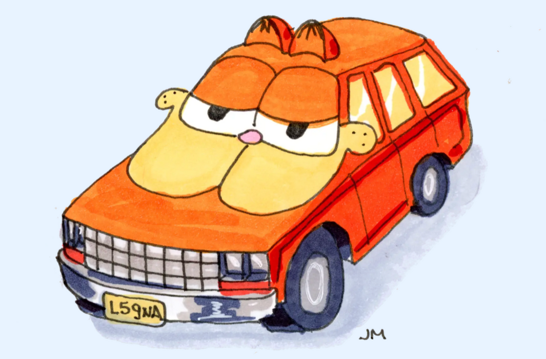 Car Garfield Postcard