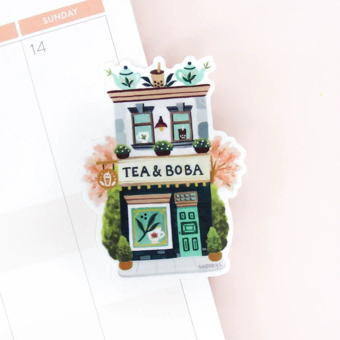 Tea & Boba Shop Vinyl Sticker
