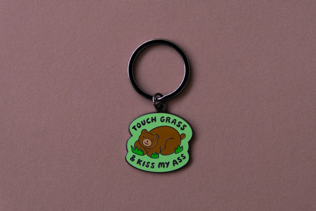 Touch Grass and Kiss My Ass Keychain