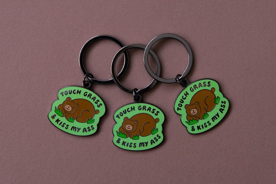 Touch Grass and Kiss My Ass Keychain