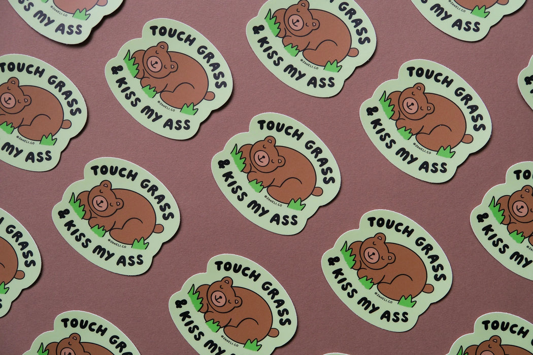 Touch Grass & Kiss My Ass Sticker
