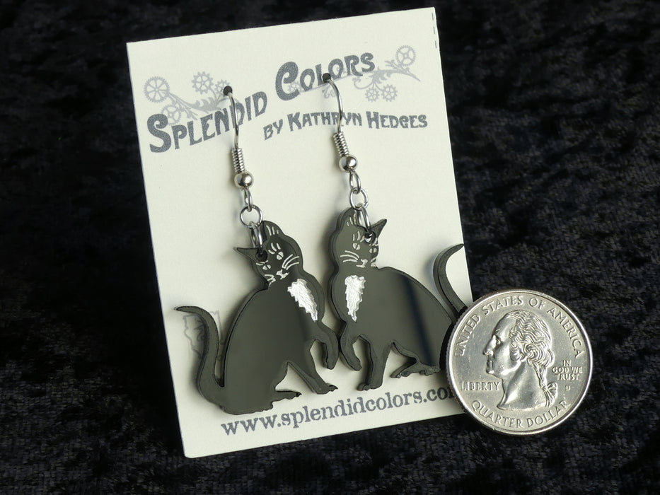 Tuxedo Cat Drop Earring