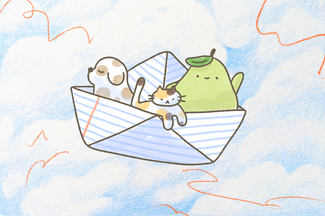 Paperboat drawing - Postcards