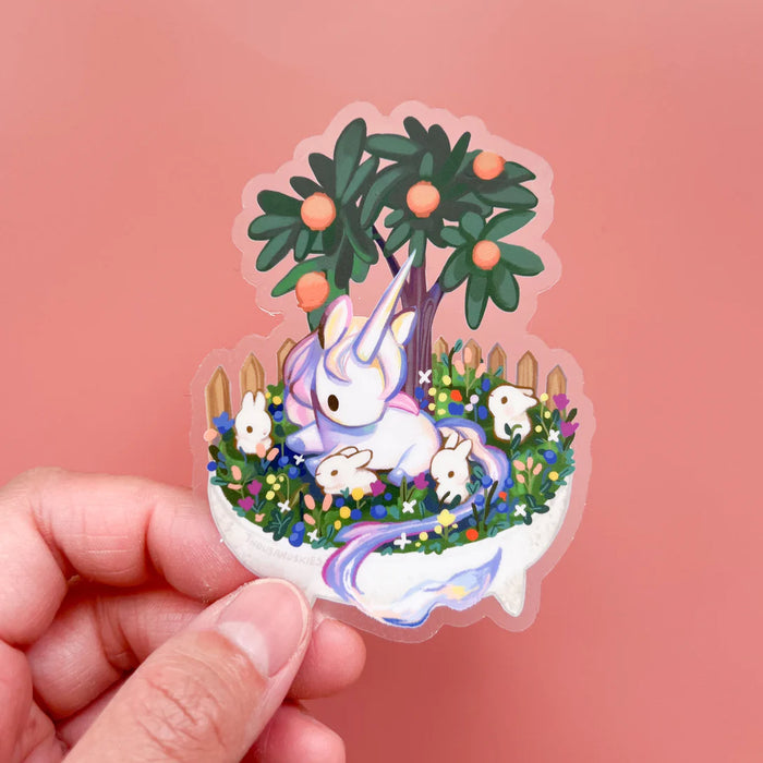 Vinyl Sticker (Transparent) Bonsai Garden - Unicorn