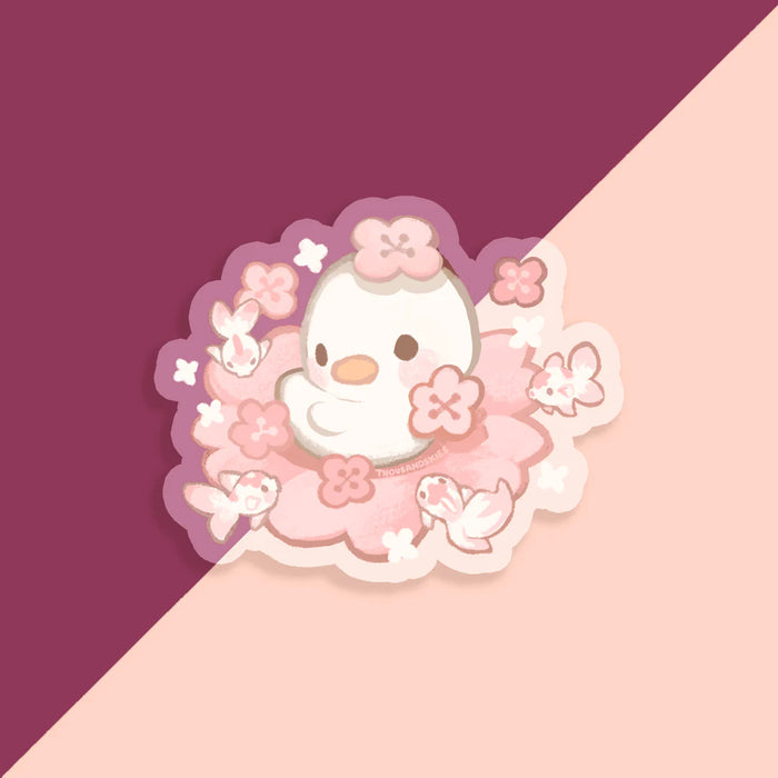 Vinyl Sticker (Transparent) Sakura Duckling