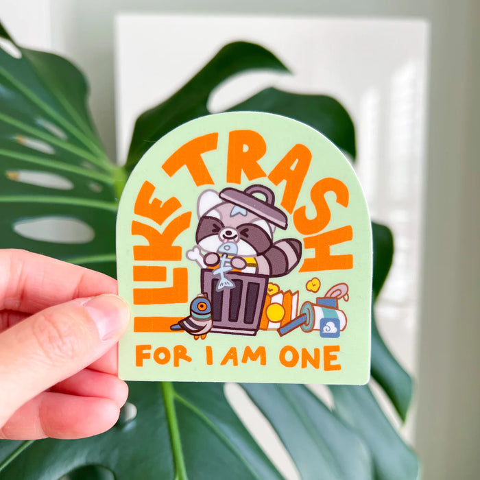 Vinyl Sticker Friendly Raccoon - I Like Trash