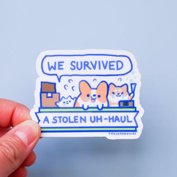 Vinyl Sticker (Transparent) We Survived a Stolen Truck
