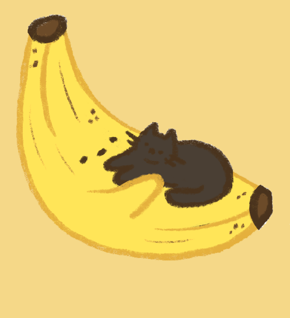 Banana and cat - Die Cut Sticker