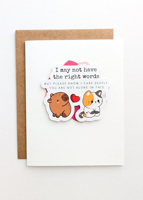 Capybara Cat Sympathy | Handcrafted Card