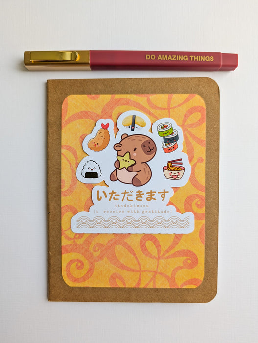 Capybara Thankful | Handcrafted Notebook Pen Set