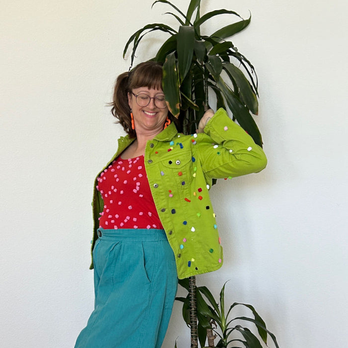 "Mean Green Jean Jacket - Medium "