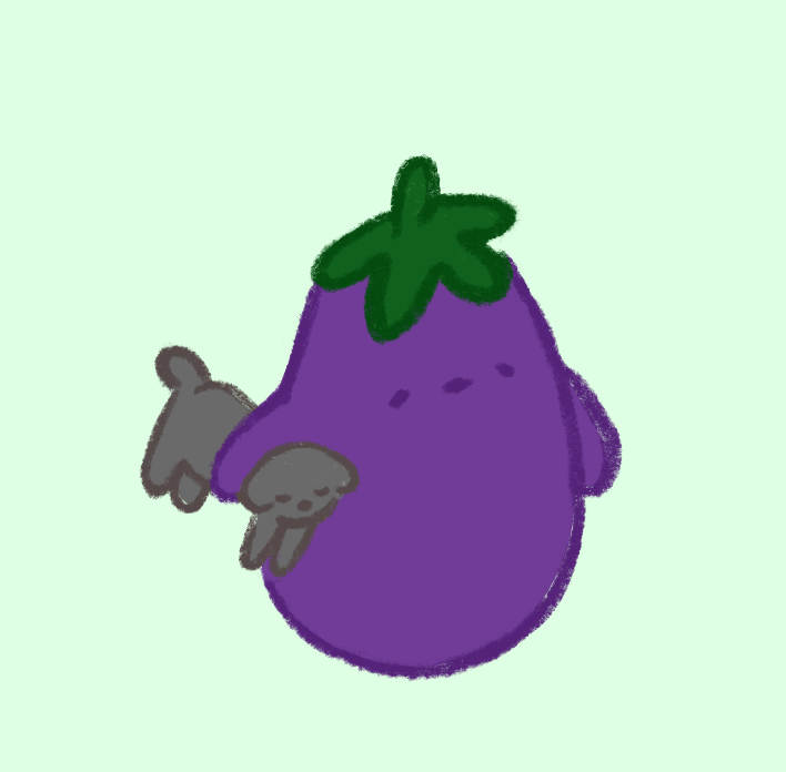 Eggplant with dog - Die Cut Sticker