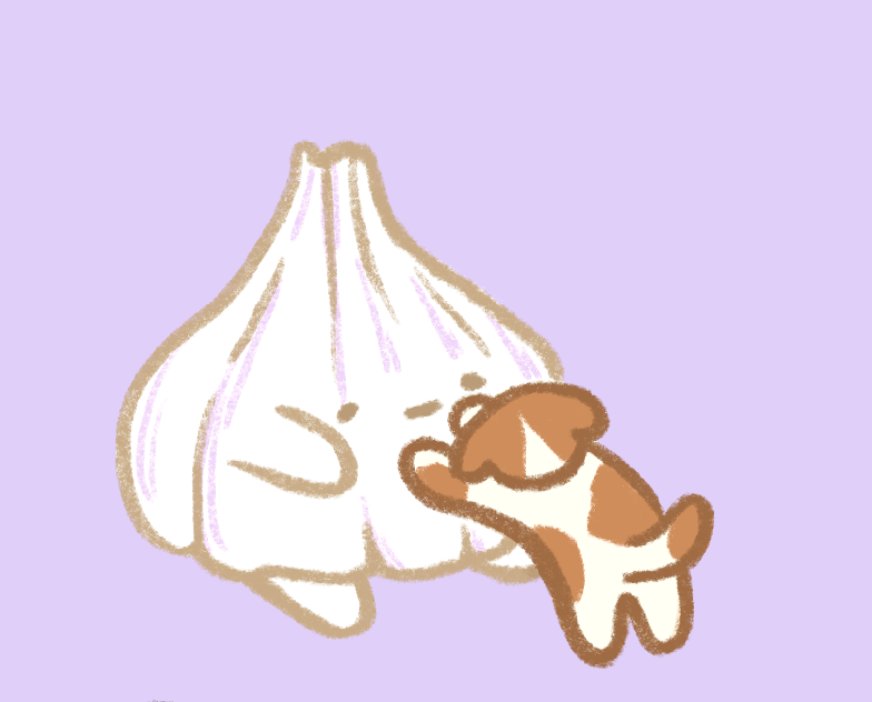 Garlic and dog - Die Cut Sticker