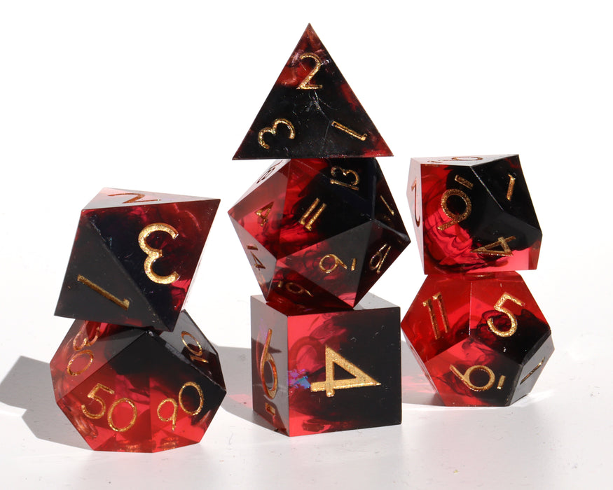 Handmade Resin Dice Set Blood and Darkness B-Grade