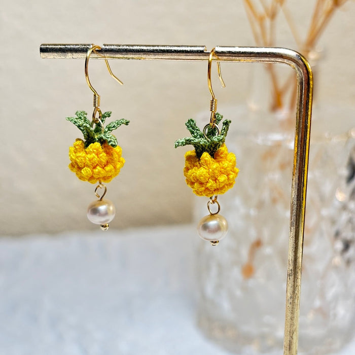 Handmade MicroCrochet Pineapple Earrings