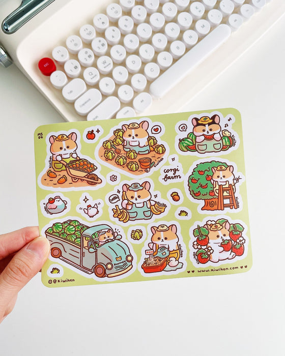 Corgi Farm Sticker Sheet