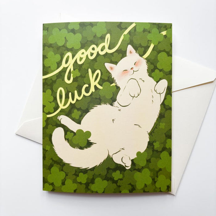 Good Luck Cat Greeting Card