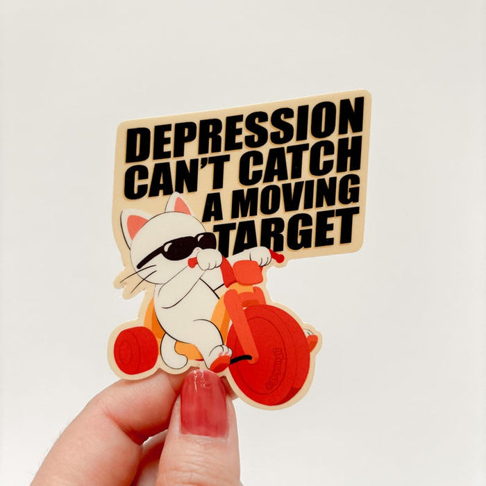 Depression Cat Waterproof Vinyl Sticker