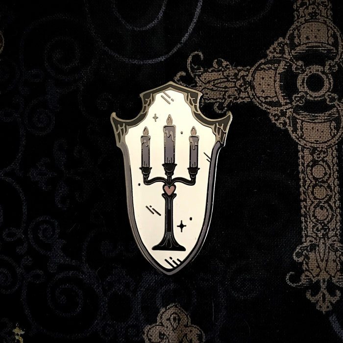 Candelabra Shield Pin