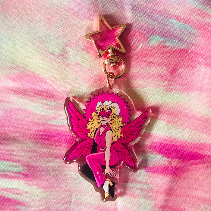 Biblically Accurate Barbie Glitter Epoxy Keychain