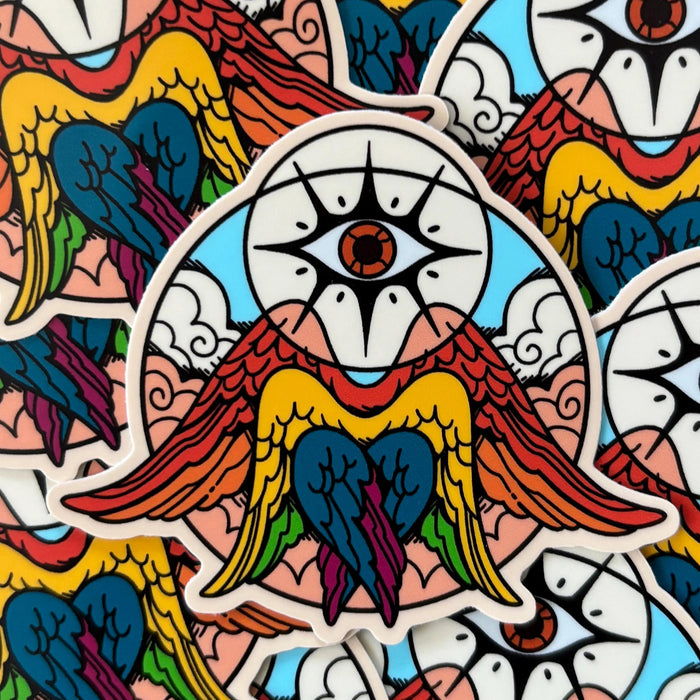 Rainbow/Progress Pride Angel Sticker - 2022 Version