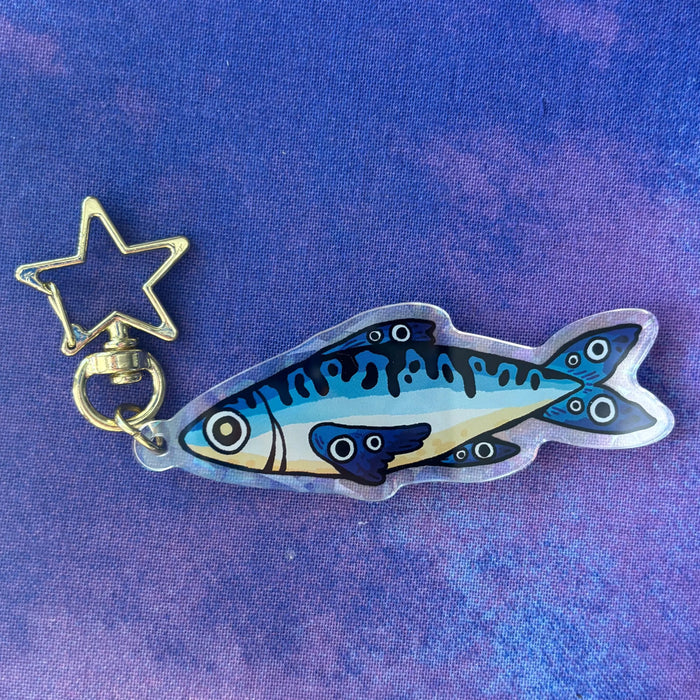 Holy Mackerel Holographic Keychain
