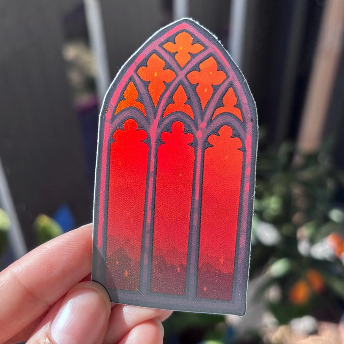 Gothic Window Holographic Sticker