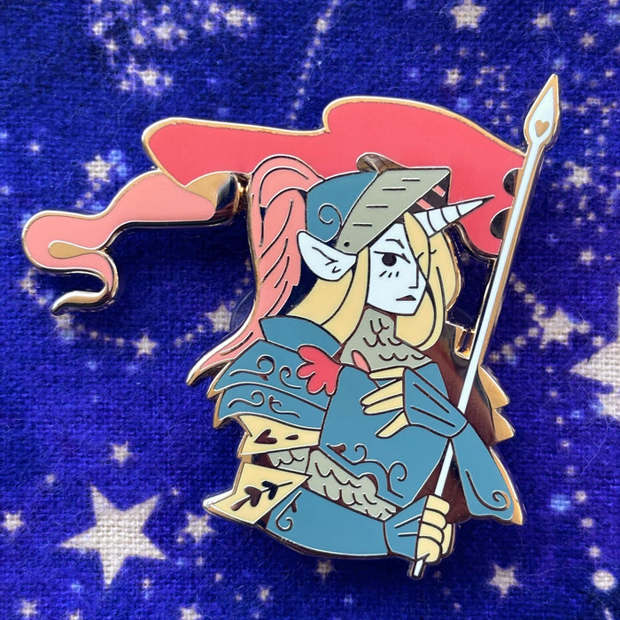Unicorn Knight Pin - Spring Variant
