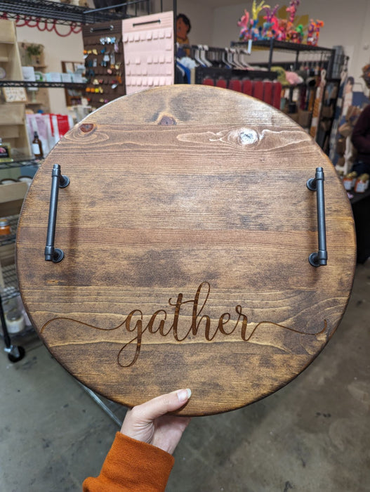 Stained Oak “Gather” Serving Board-(17.25” x .75)