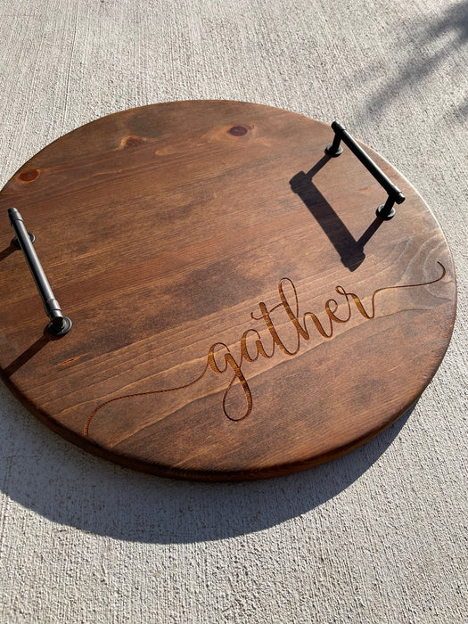 Stained Oak “Gather” Serving Board-(17.25” x .75)