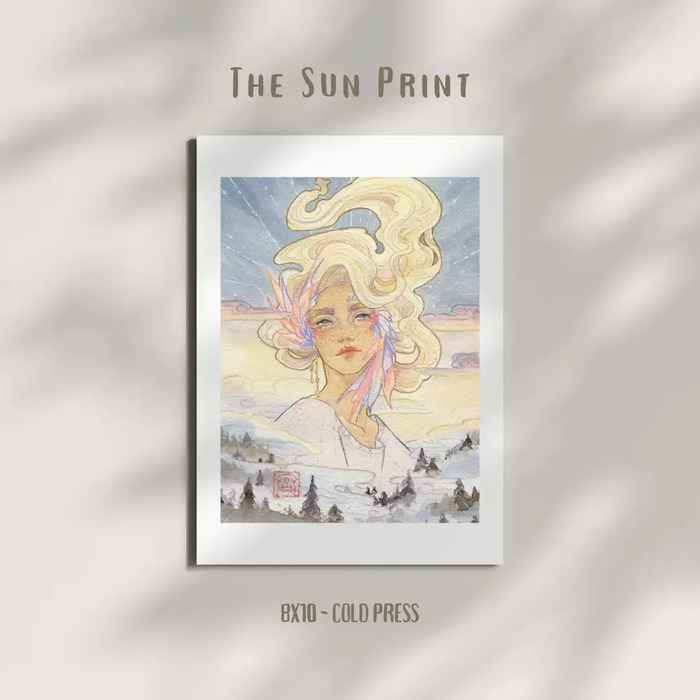 The Sun, from The Botan Tarot Watercolor Print