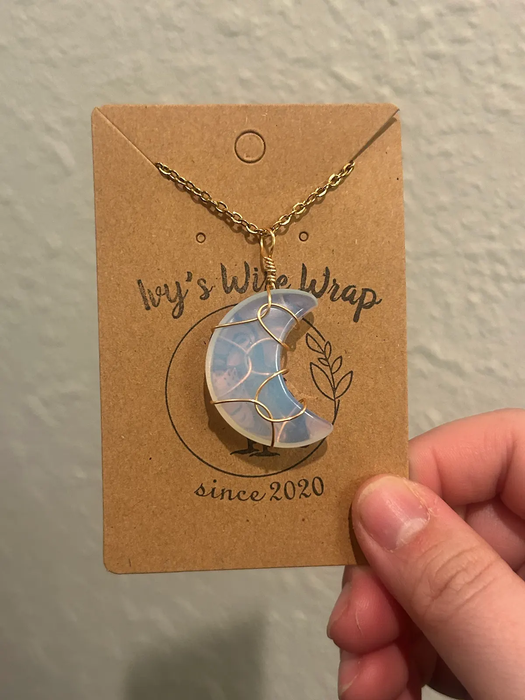 Opalite moon pendant