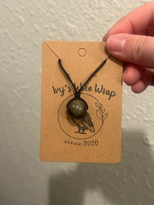 Gold sheen obsidian necklace