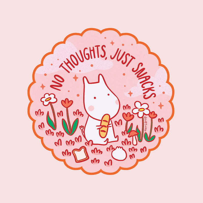 No Thoughts, Just Snacks Vinyl Sticker