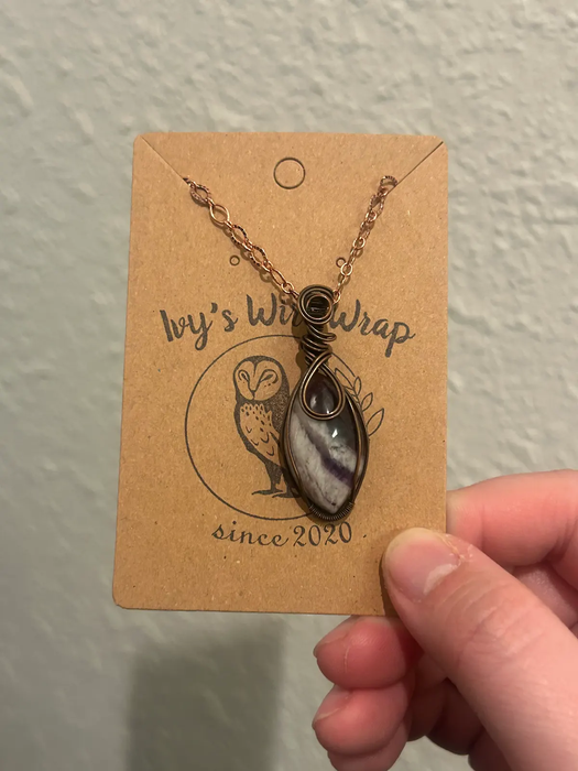 Amethyst copper pendant