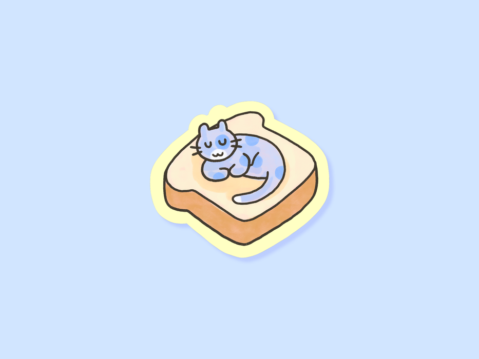 Cat Bread Bed Sticker