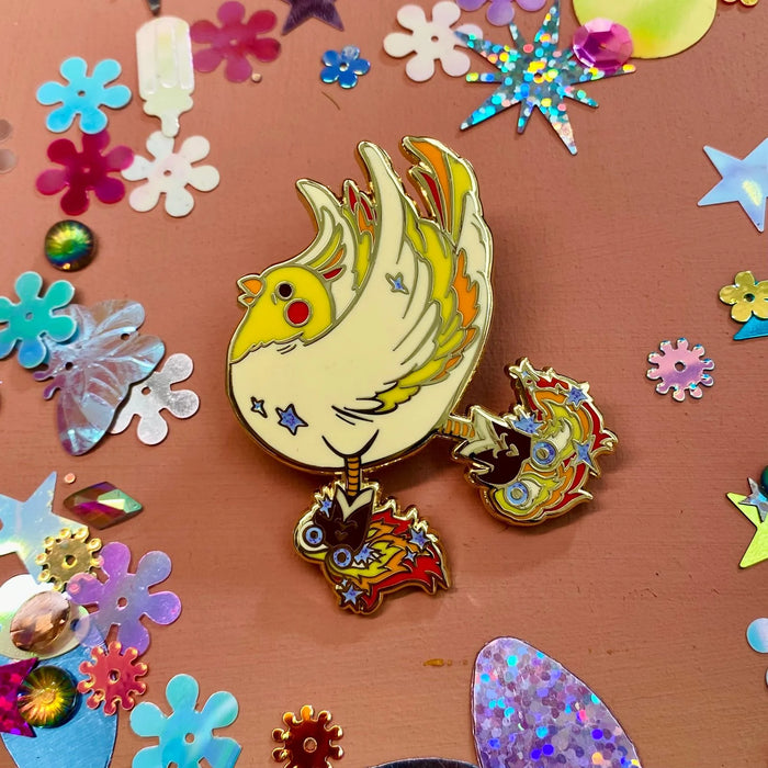 Skating Bird Pin