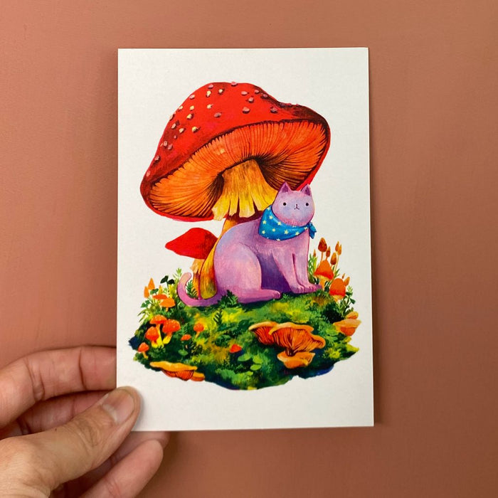 Flora Feline: Mushi Postcard