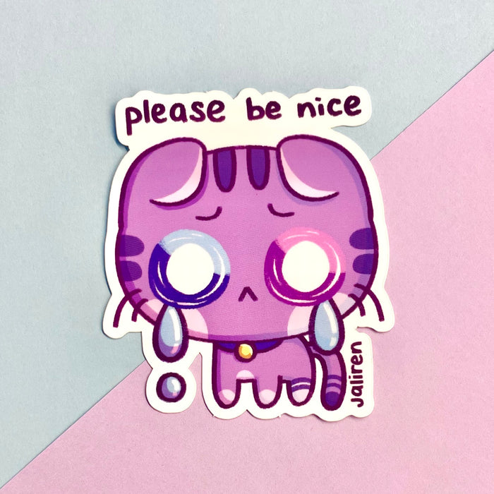 Purple Cat Sticker