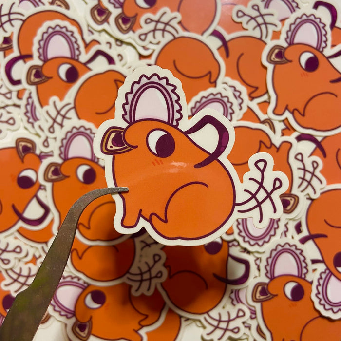 Pochita Loves Toast Sticker | Elegant Easy Revenge Art Show