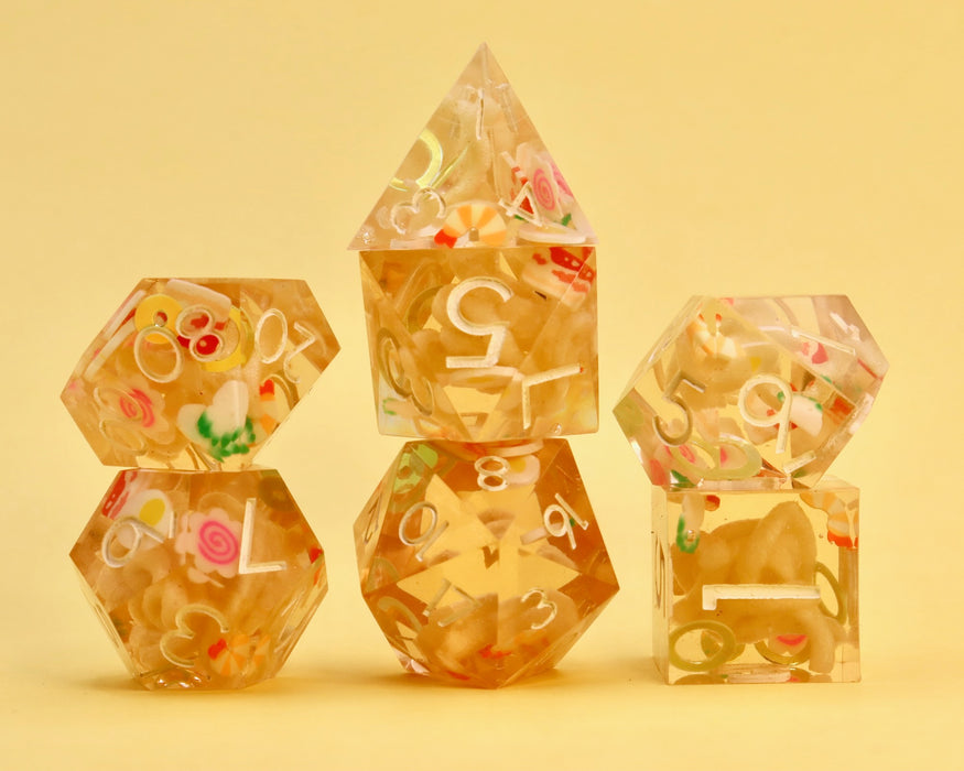 Handmade Resin Dice Set - B-grade - Ramen