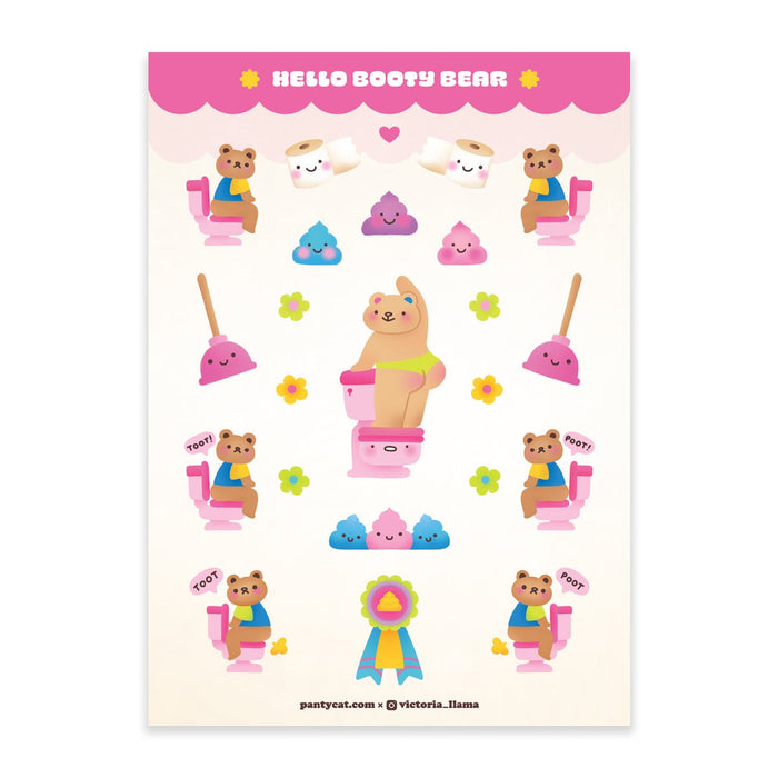 Hello Booty Bear Sticker Sheet