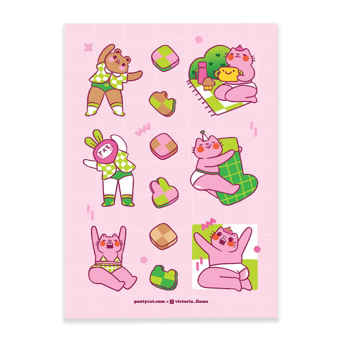 Biscuit and Checkers Panty Cat Sticker Sheet