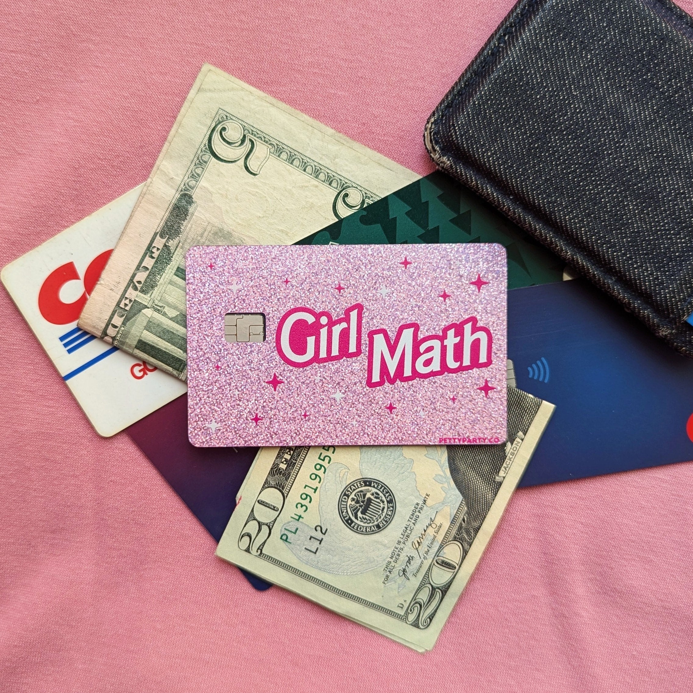 Girl Math Glitter Card Skin Sticker — San José Made