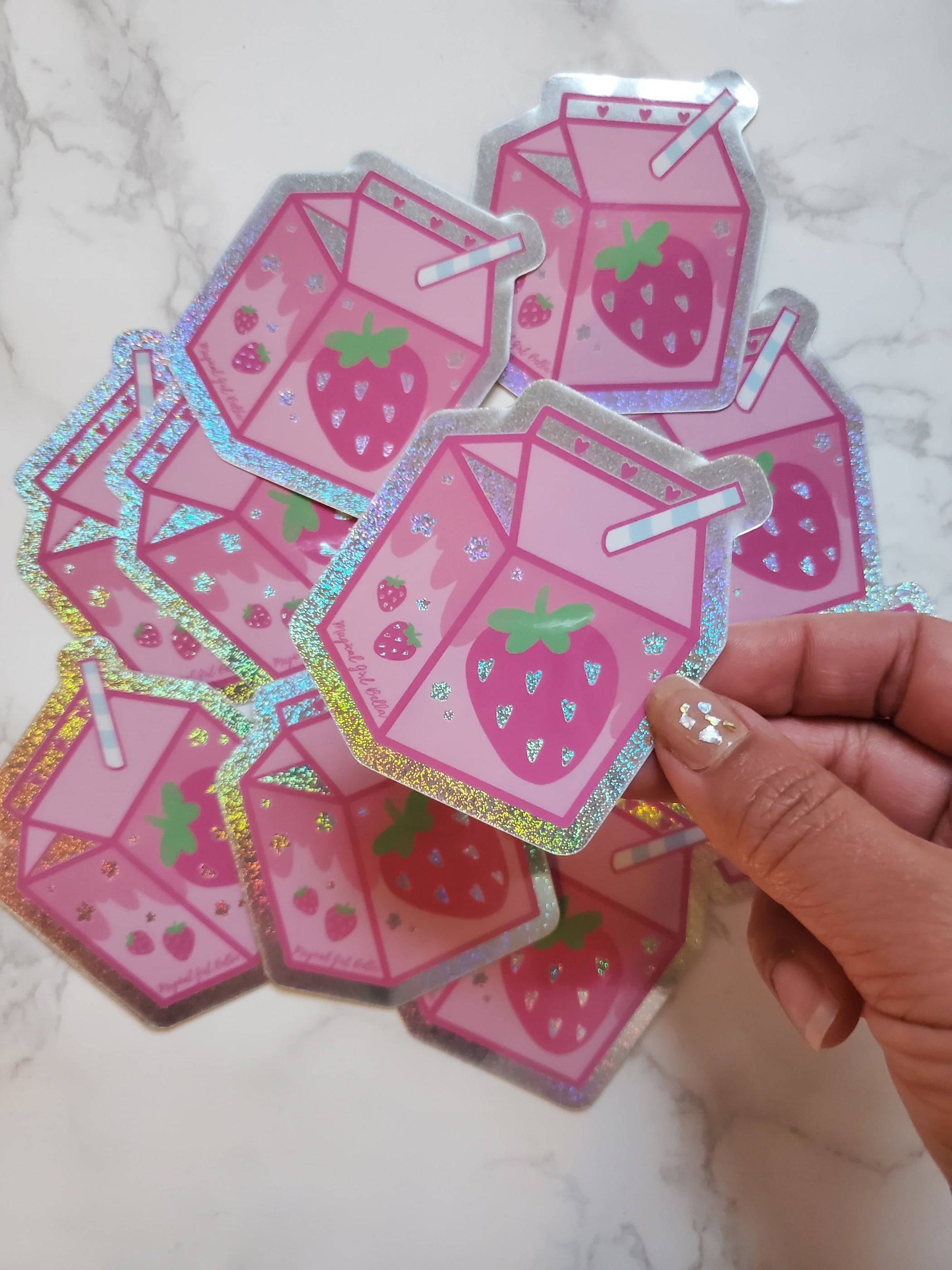 Strawberry Milk Sticker Large — San José Made