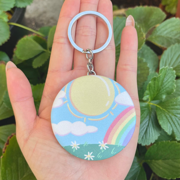 Sunny Rainbow Bottle Opener Keychain