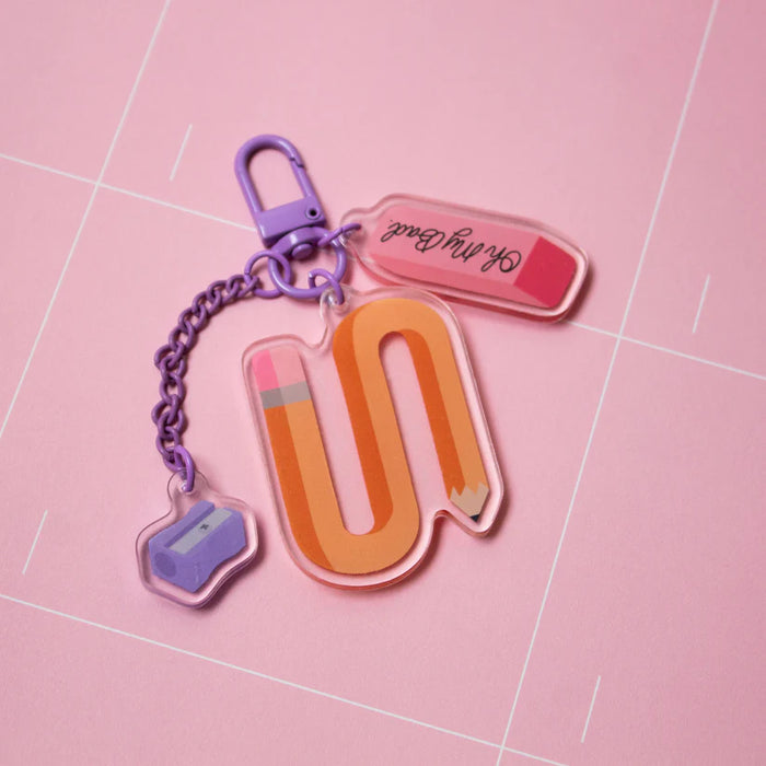 Oops My Bad - Pencil and Eraser Trinket Charm Keychain